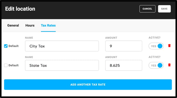 Tax Rate Management in ArtCloud