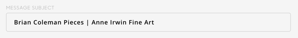 gallery name in subject line of artcloud message
