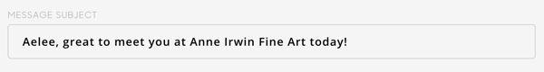 subject line in artcloud message